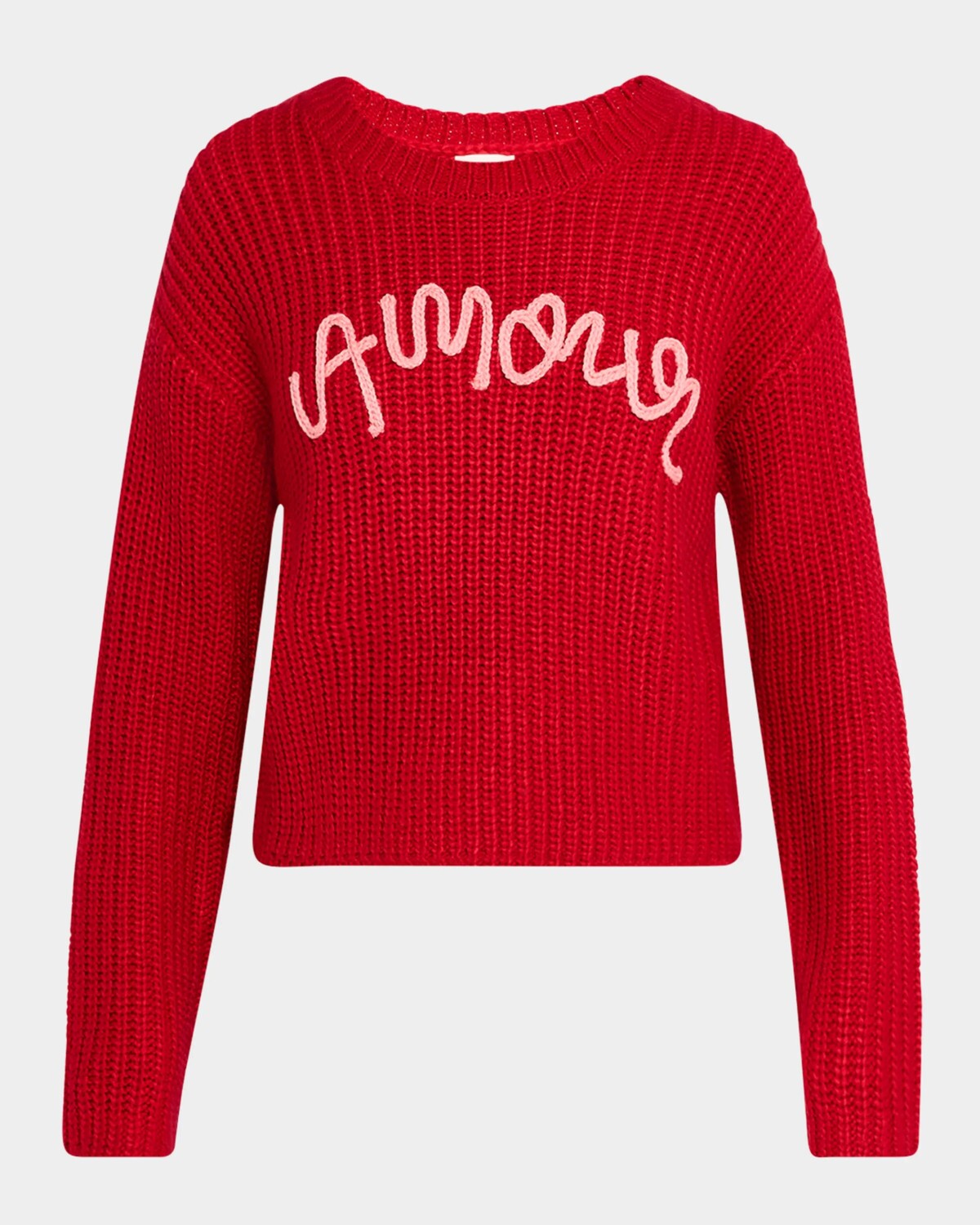 

Свитер с круглым вырезом Amour с вышивкой Cinq A Sept, цвет Red Currant/Pin