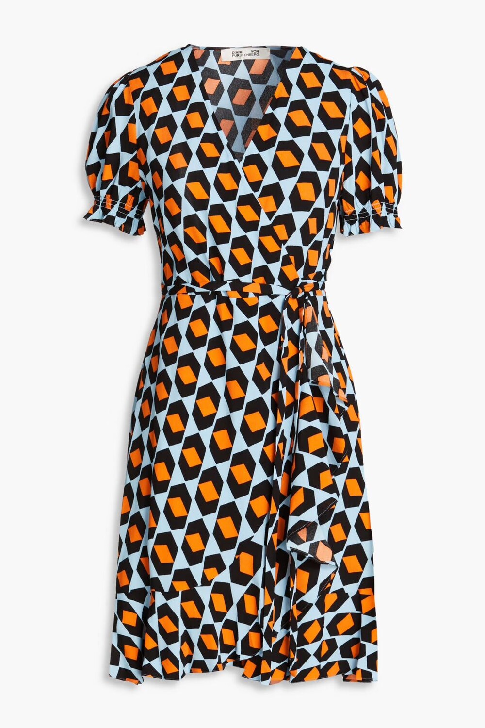 

Креповое платье мини с запахом Emilia и оборками с цветочным принтом Diane Von Furstenberg, оранжевый