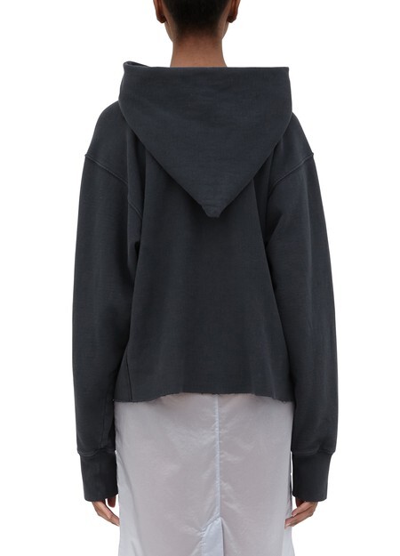 

Худи из хлопкового флиса с логотипом Maison Margiela, черный