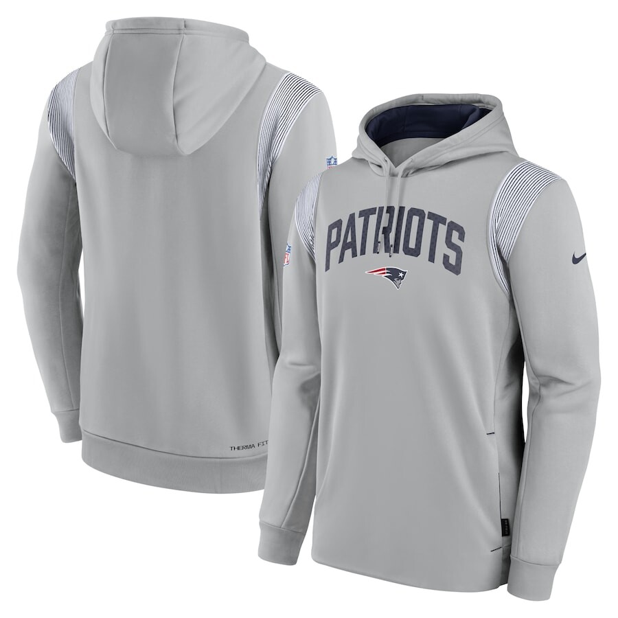 

Пуловер с капюшоном Nike New England Patriots, серый