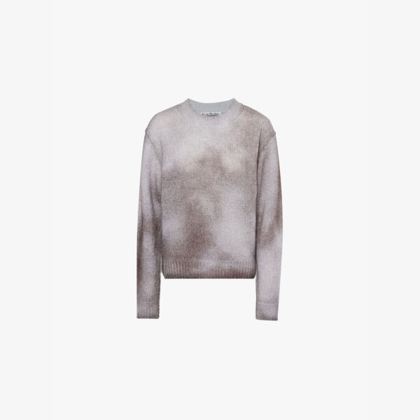 

Вязаный джемпер из смеси шерсти и мохера с напылением Acne Studios, серый