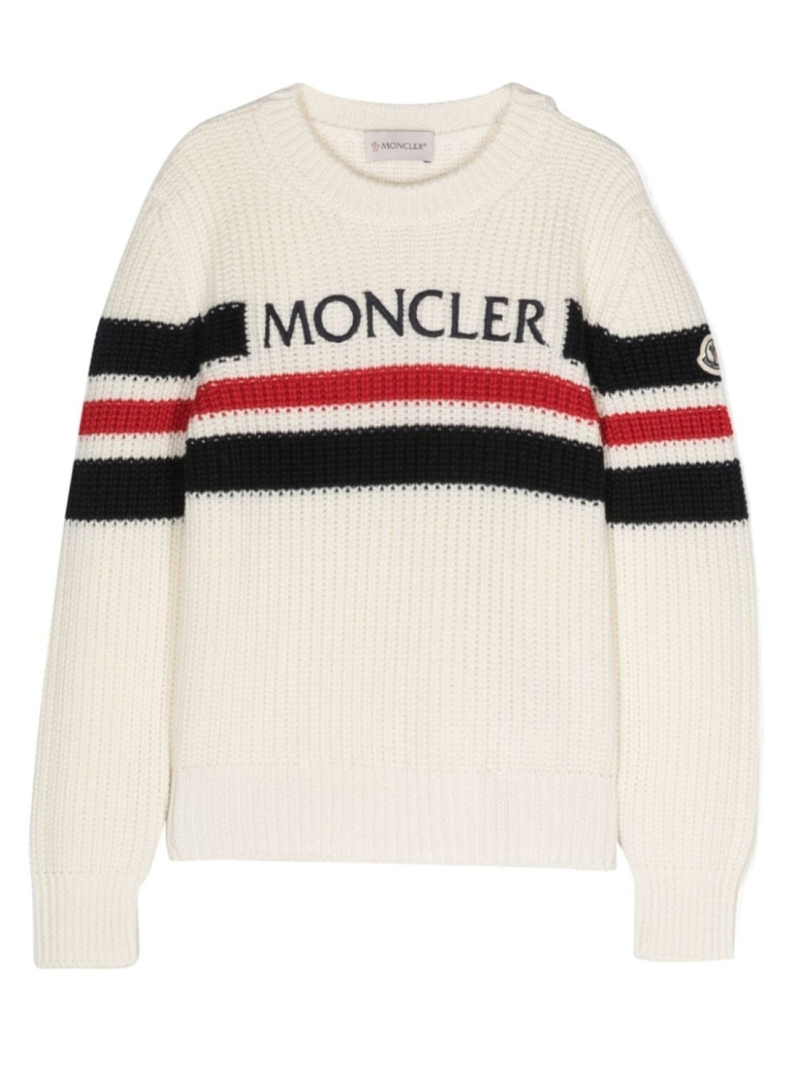 

Moncler Enfant джемпер вязки интарсия с логотипом, нейтральный цвет
