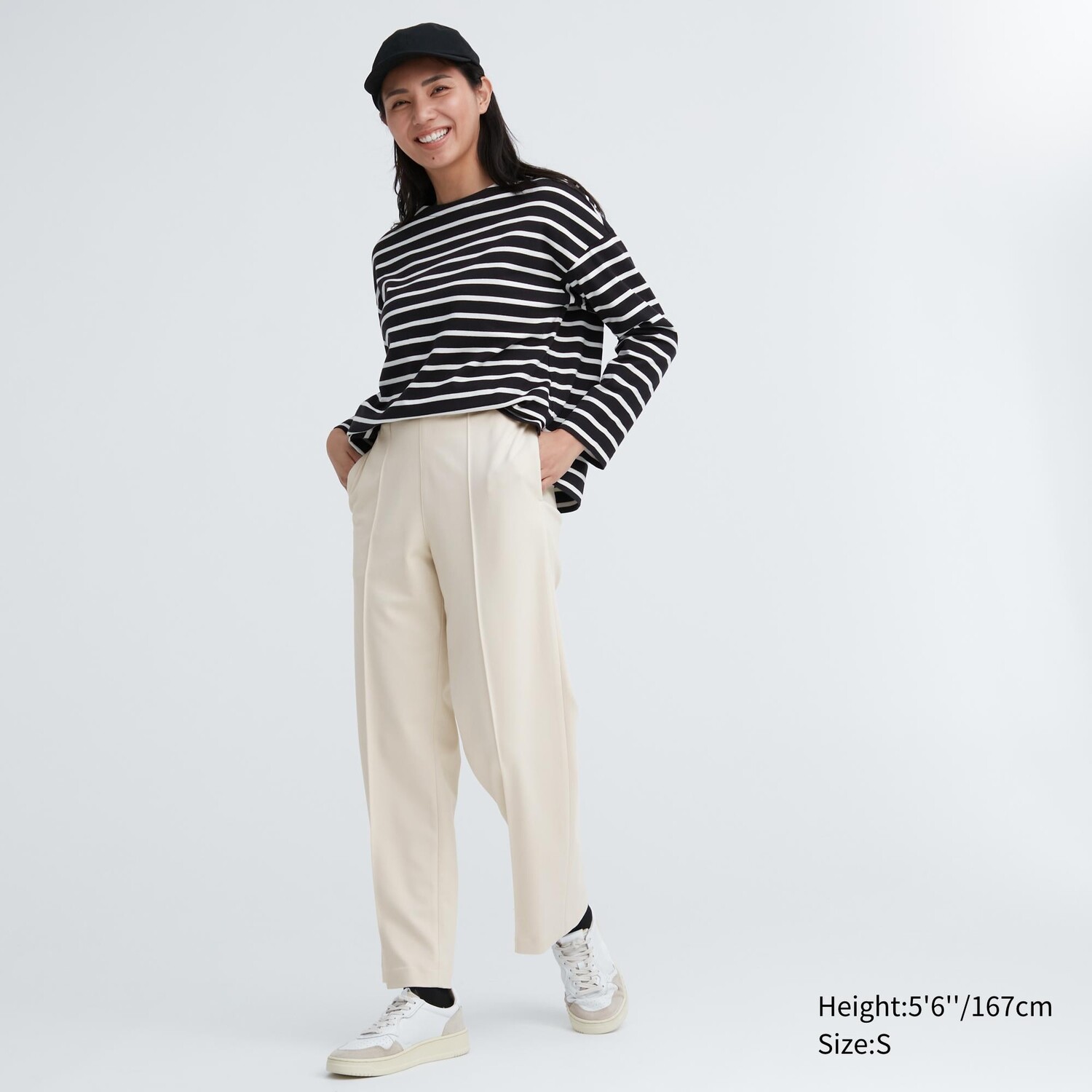 

Легкие широкие брюки Uniqlo, кремовый