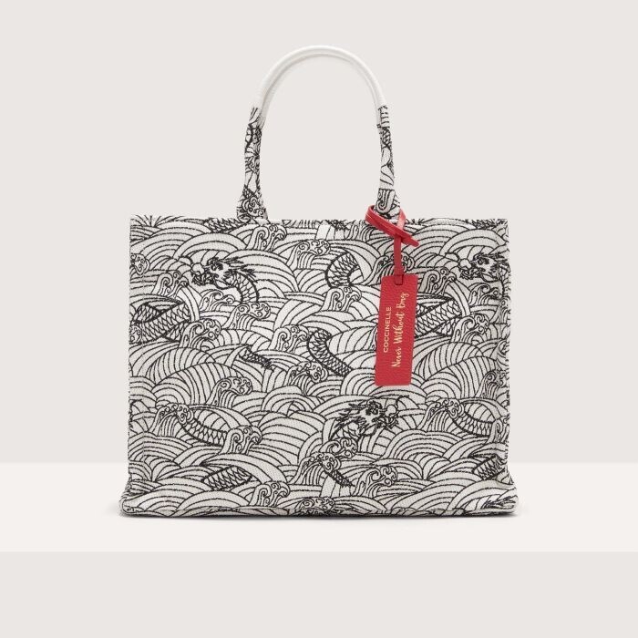 

Сумочка из жаккардовой ткани с лунным принтом Coccinelle NEVER WITHOUT BAG LUNAR JACQUARD MEDIUM, коричневый