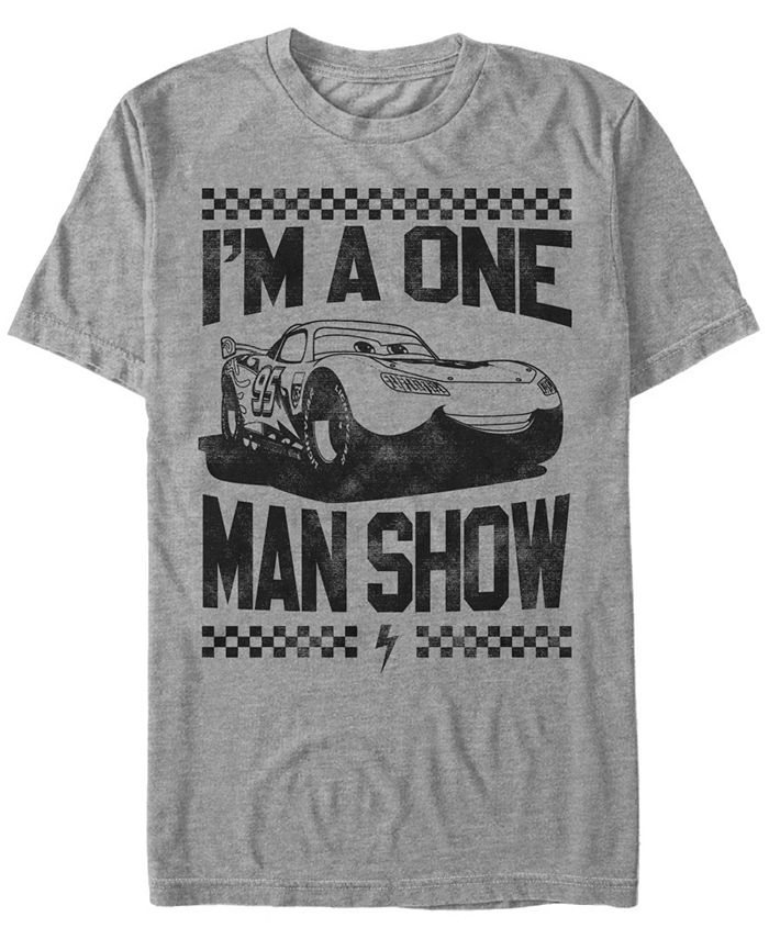 Мужская футболка с короткими рукавами Disney Pixar Cars McQueen One Man Show Fifth Sun, серый