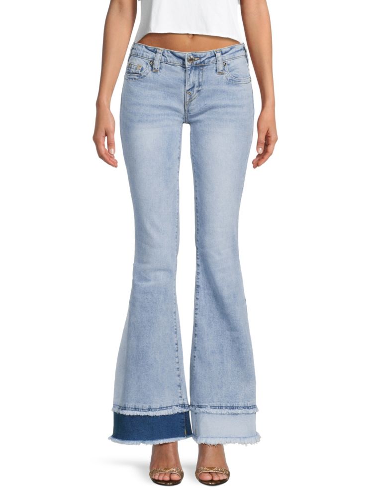 Расклешенные джинсы Carrie с низкой посадкой True Religion, цвет Serene Blue