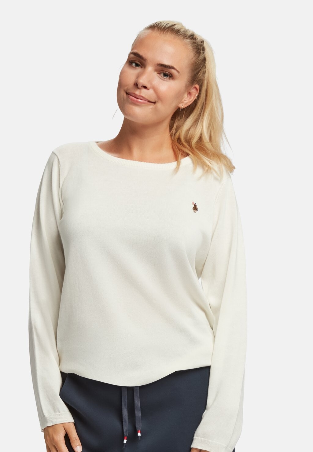 

Вязаный свитер MAY U.S. Polo Assn., цвет cloud dancer