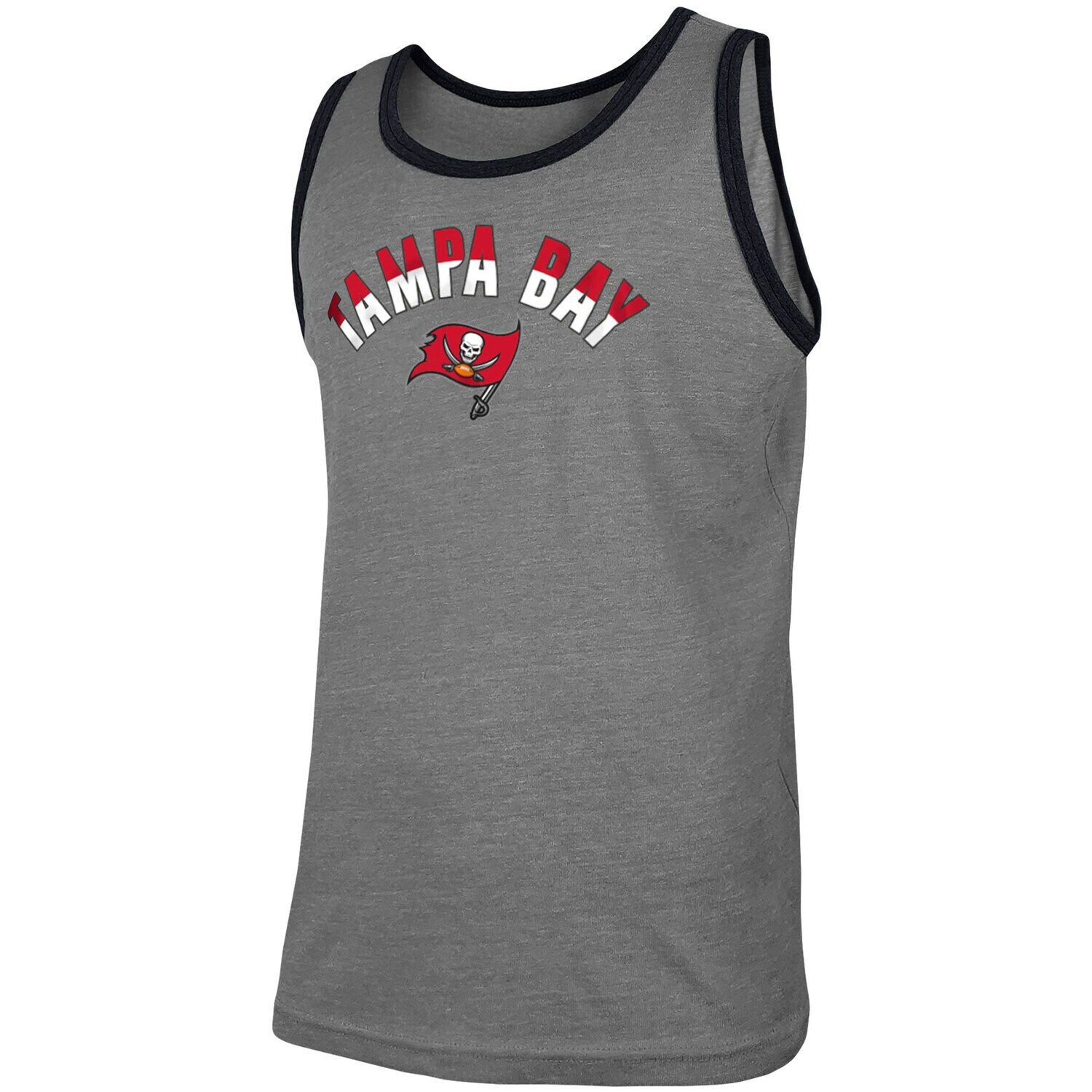 

Мужская серая майка New Era Heathered Tampa Bay Buccaneers Ringer Tri-Blend