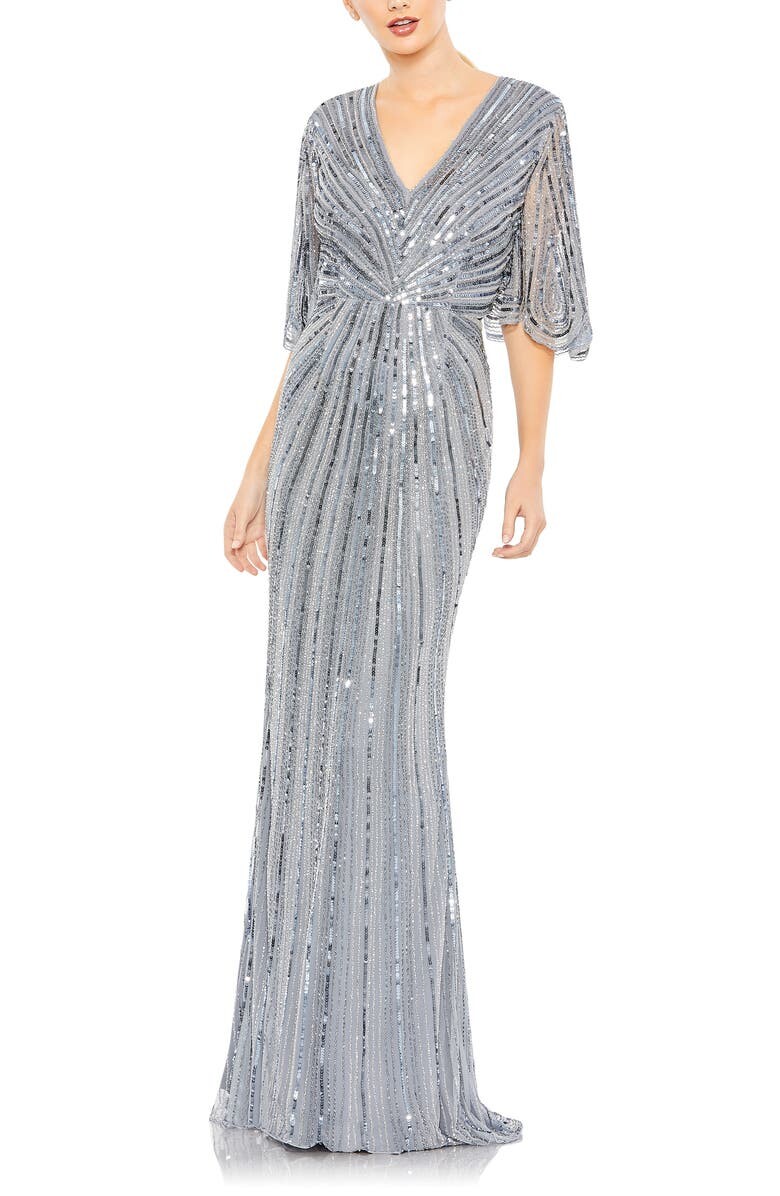 

Платье с пайетками и широкими рукавами MAC DUGGAL