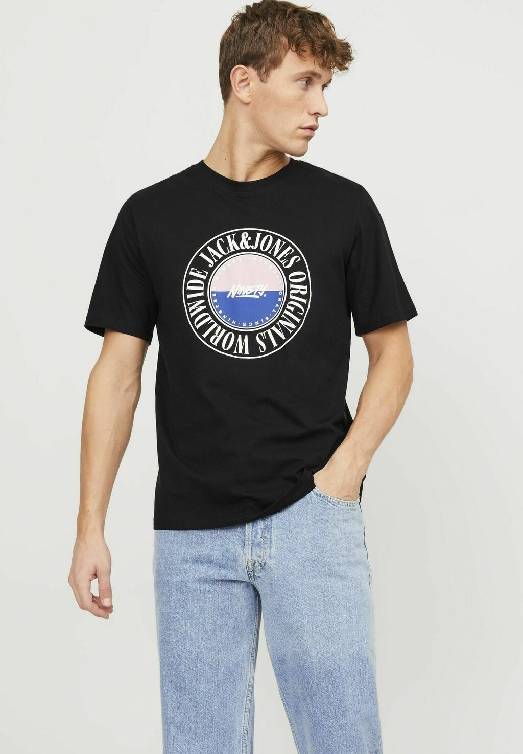 

Футболка с принтом Jorcobin Crew Neck Jack & Jones, черный