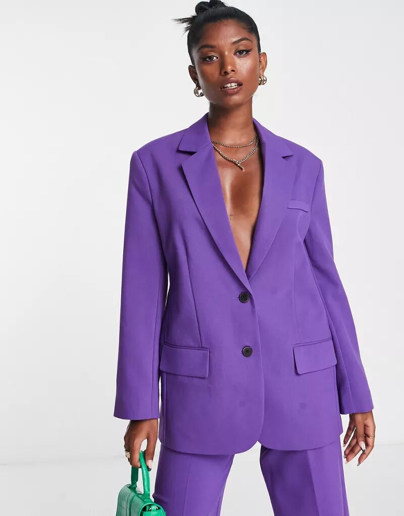 Фиолетовый пиджак оверсайз ASOS