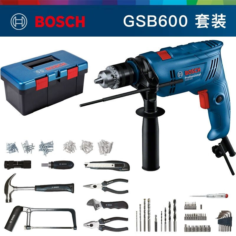 Дрель электрическая Bosch GSB600 + ящик для инструментов