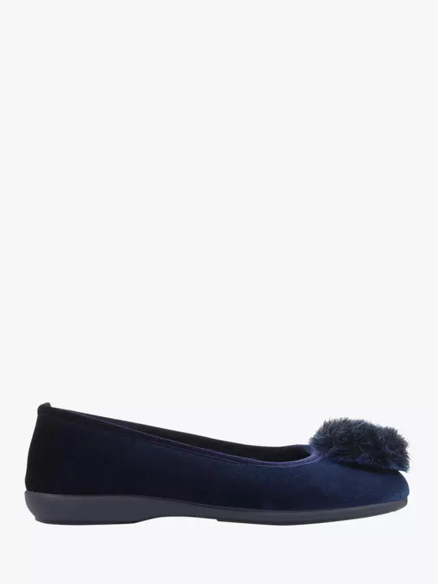 

Тапочки Jones Bootmaker Erika Velvet Pom Ballet, темно-синий