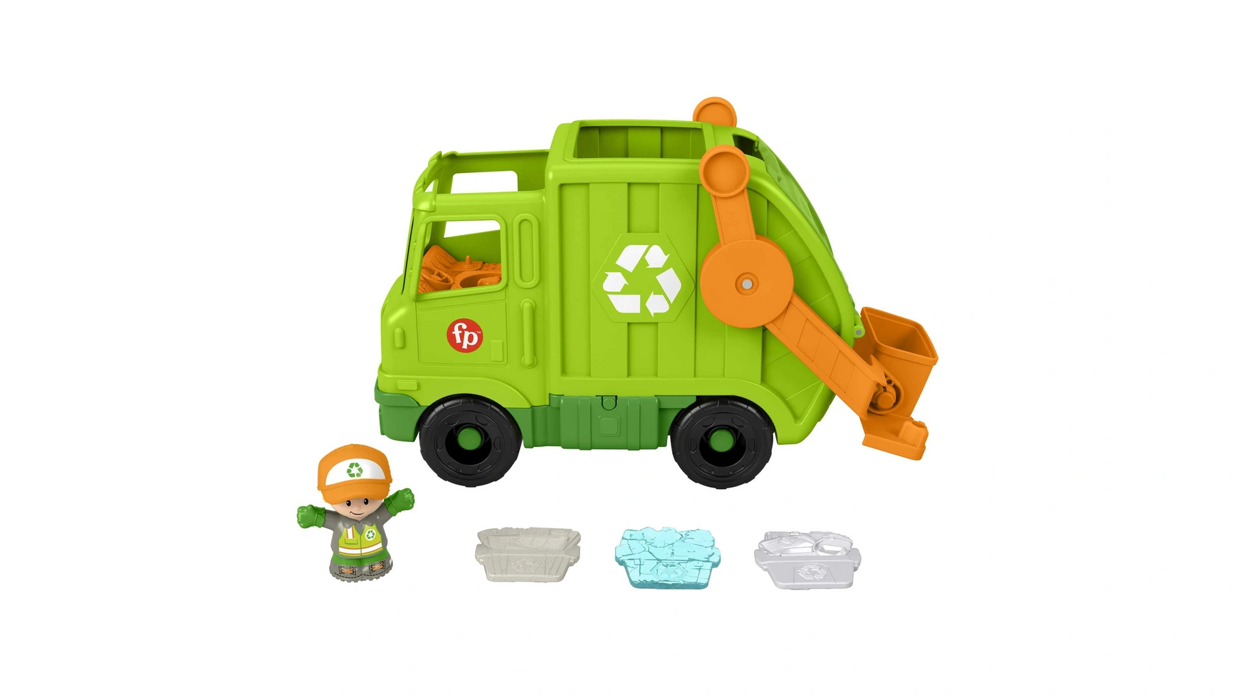 Игрушечная машина для мусора Fisher Price Little People с фигурками, обучающая игрушка фото
