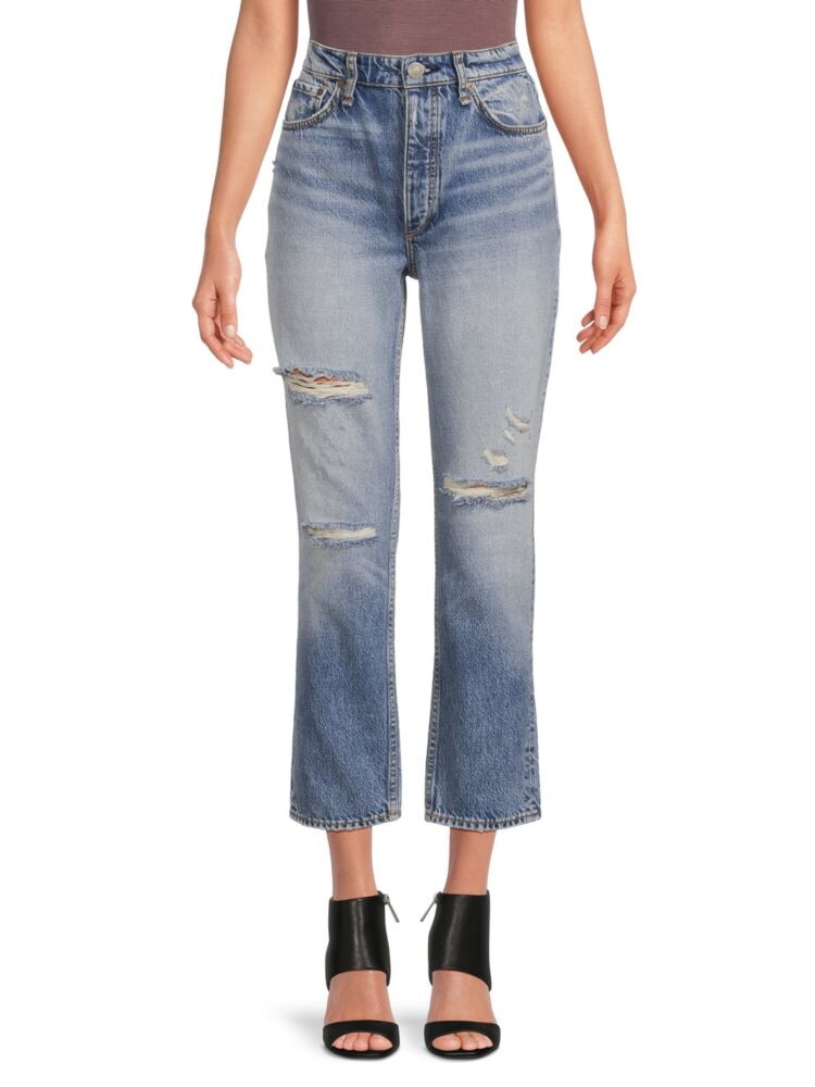 

Прямые джинсы Nina с высокой посадкой Rag & Bone, цвет Faded Blue