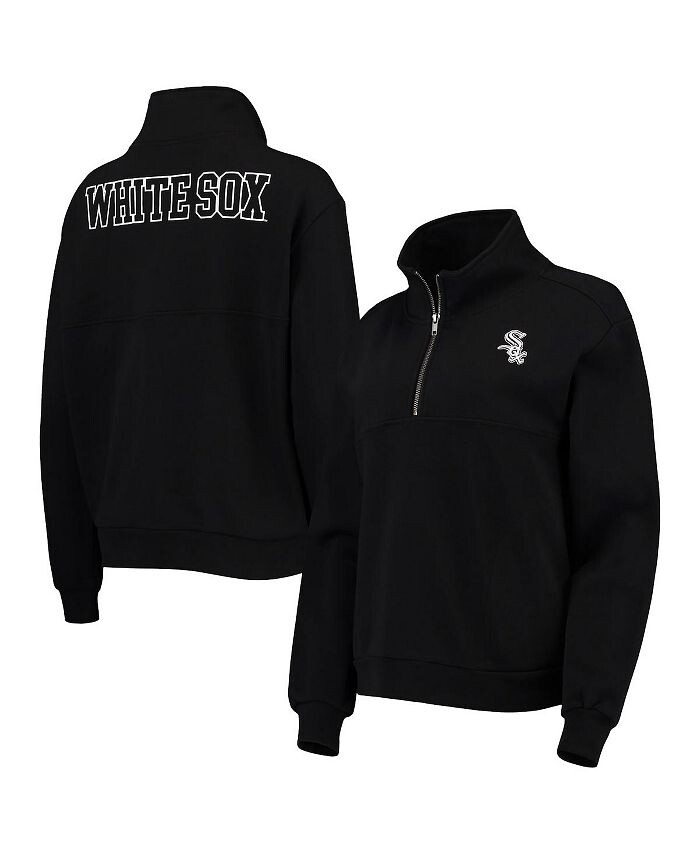 

Женский черный пуловер Chicago White Sox с молнией на четверть и двумя ударами The Wild Collective, черный