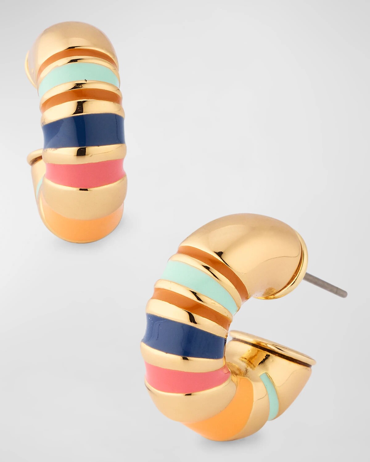 

Серьги-кольца Chubbie с росписью, окрашенной эмалью Roxanne Assoulin, цвет Gold Multi