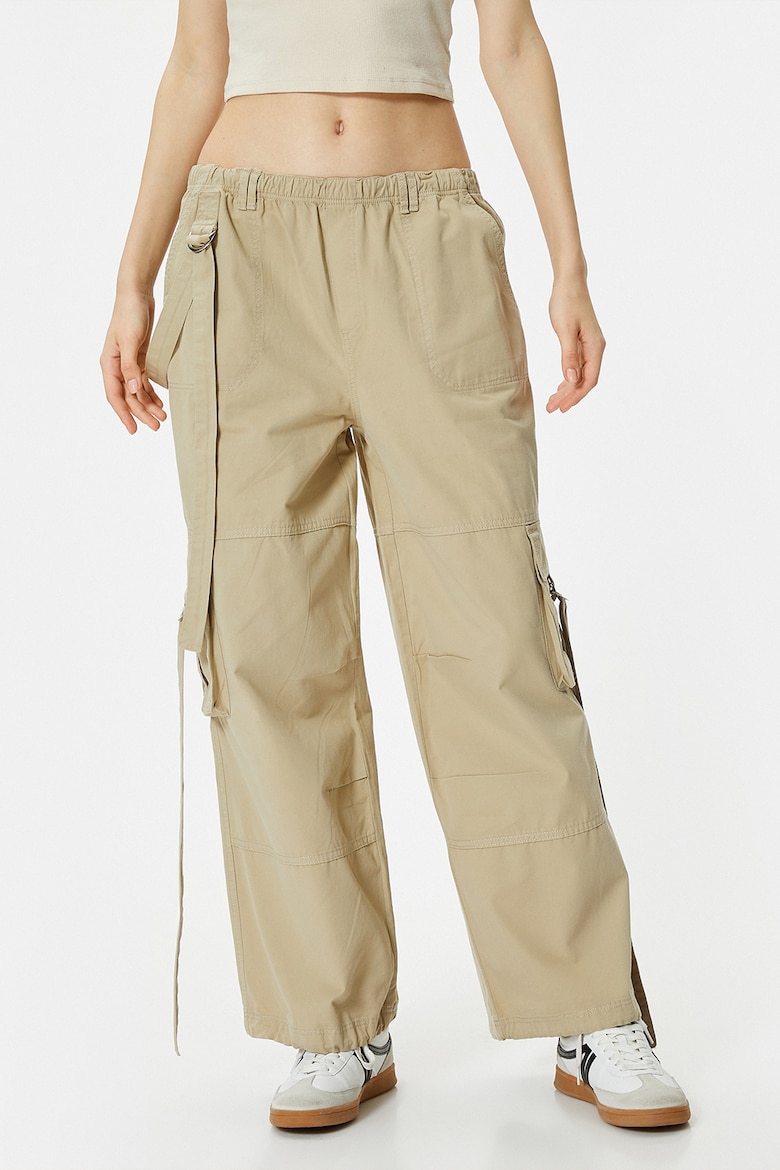 Широкие брюки-карго Koton, бежевый