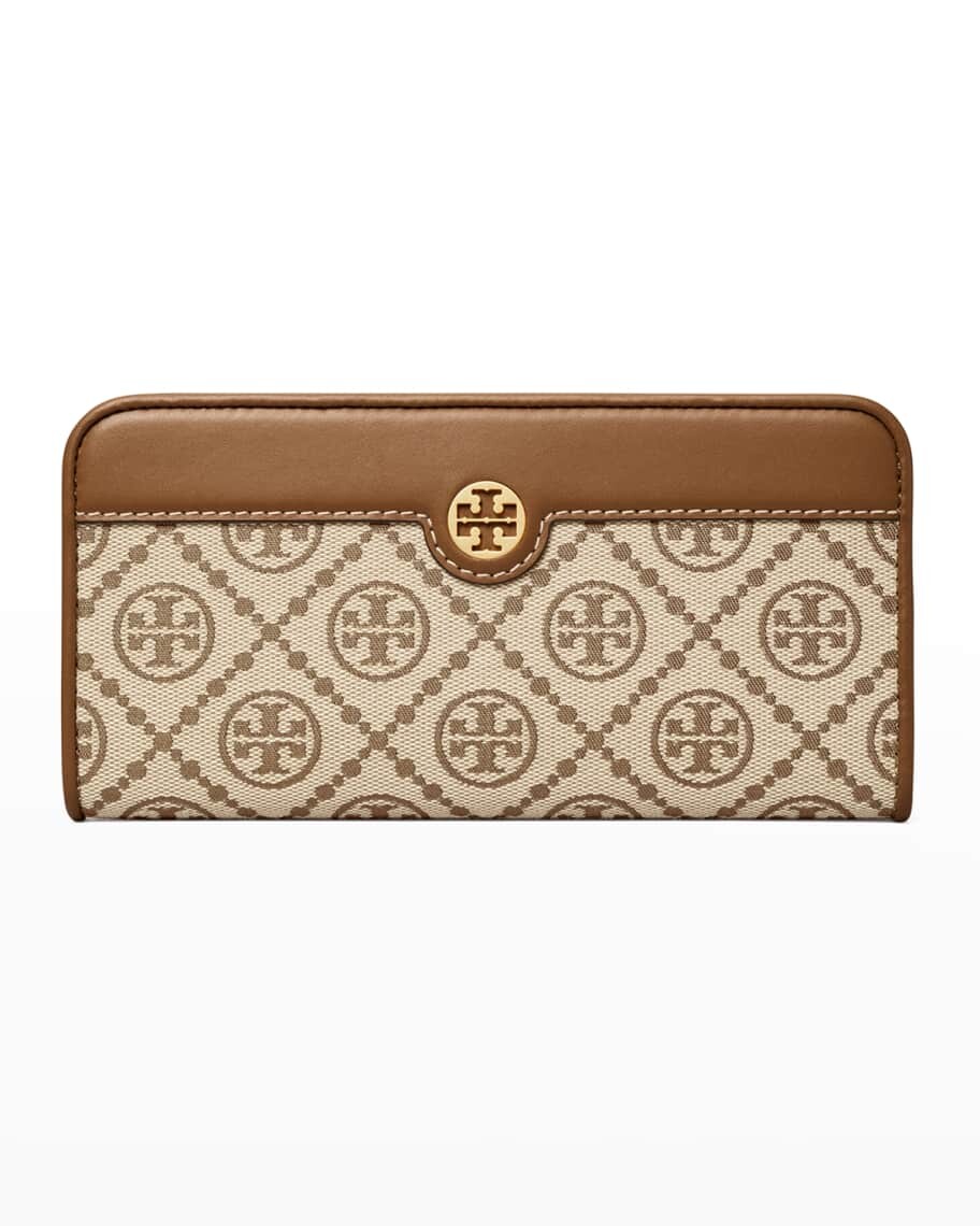 

Жаккардовый бумажник T с монограммой в два сложения Tory Burch