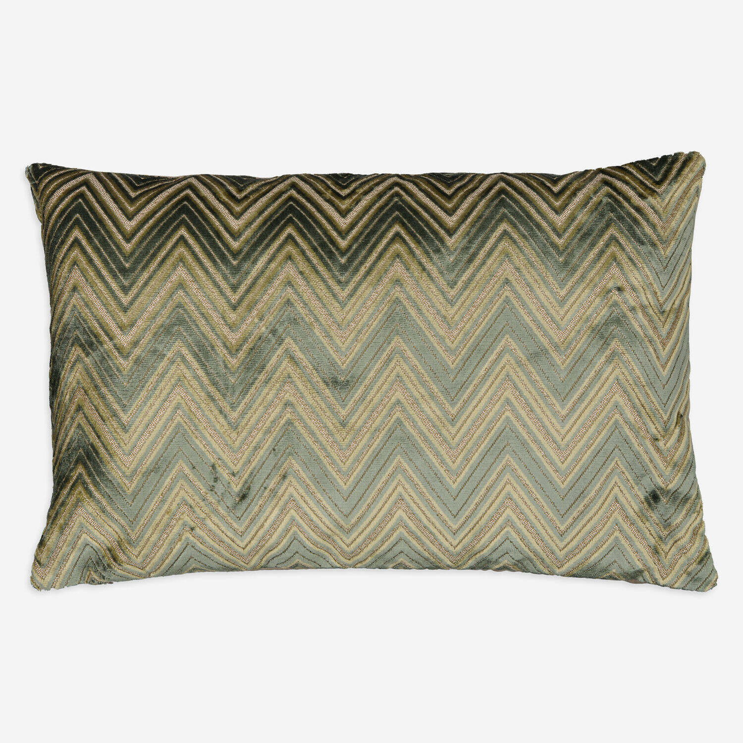 

Подушка бежево-зеленая с зигзагообразным узором 55х35см The Cushion Factory
