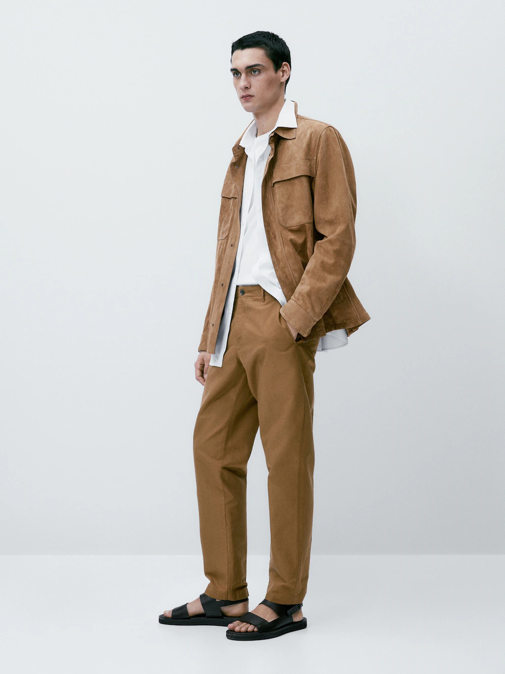 

Зауженные чино из смеси льна и хлопка Massimo Dutti