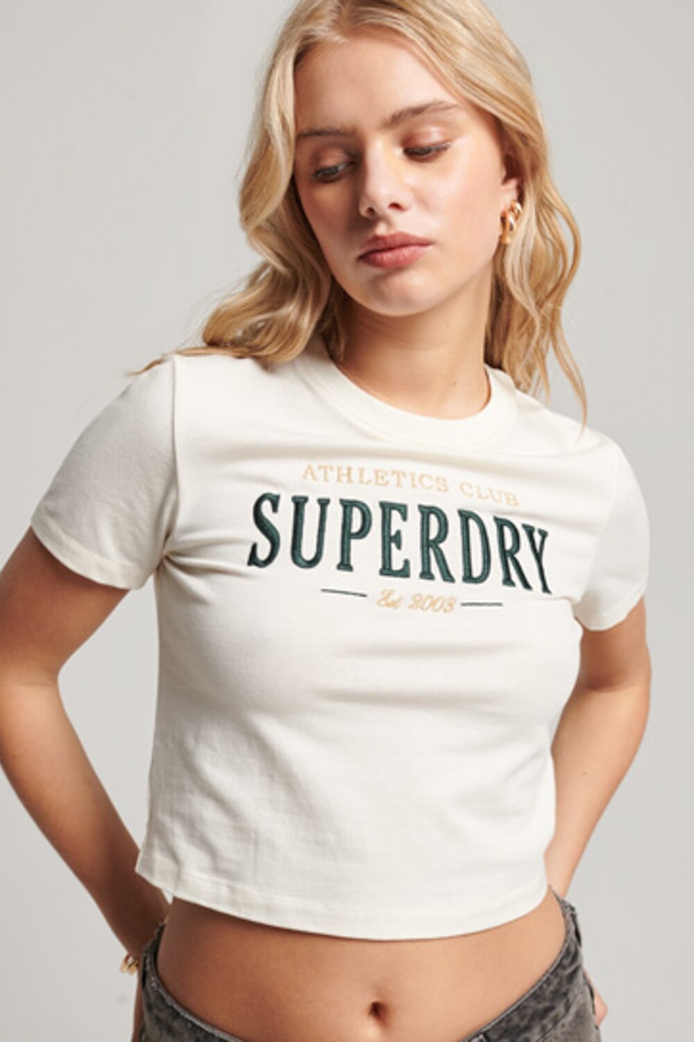 

Футболка – белая – стандартного кроя SUPERDRY, белый