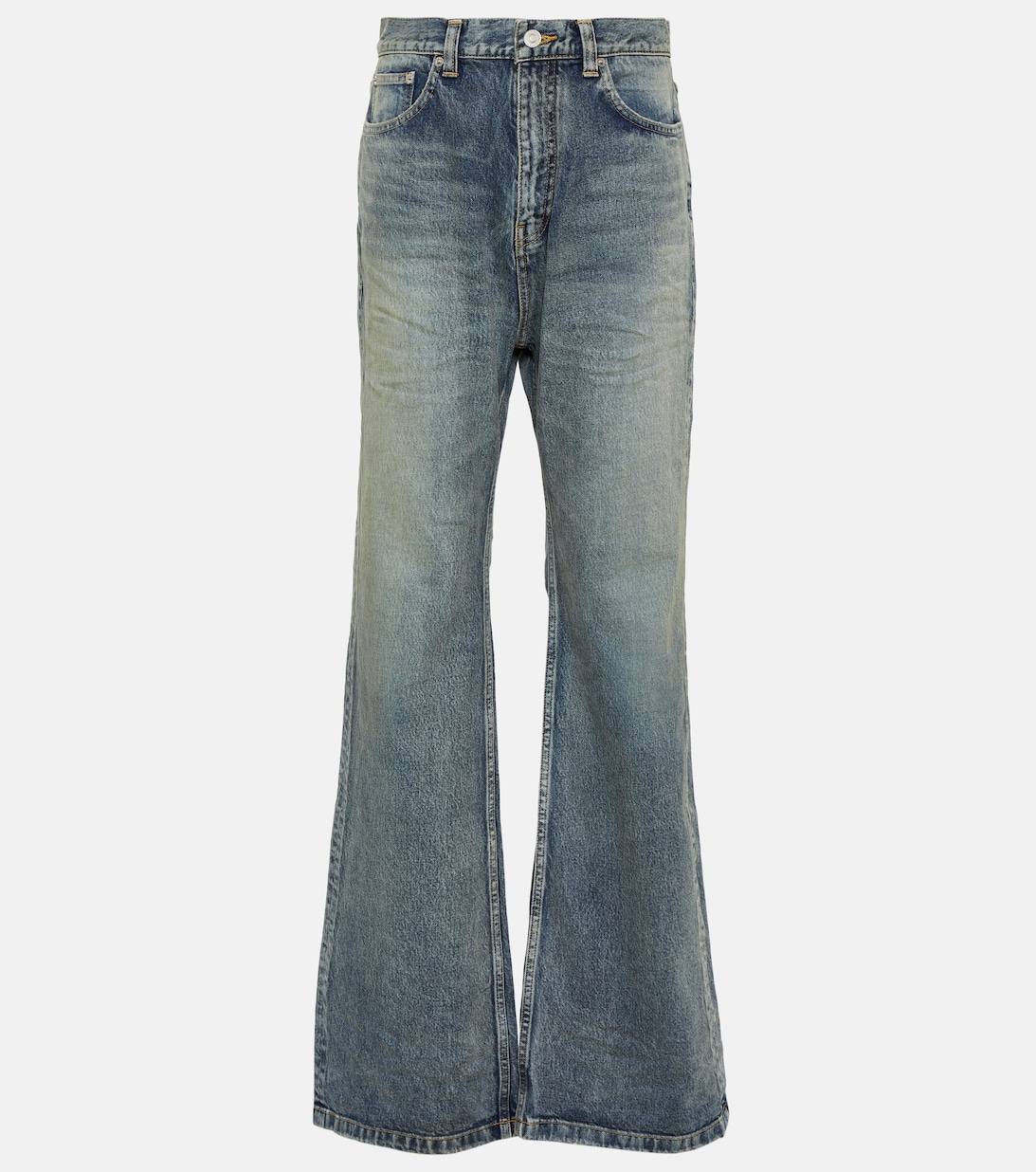 цена Расклешенные джинсы средней посадки BALENCIAGA, синий