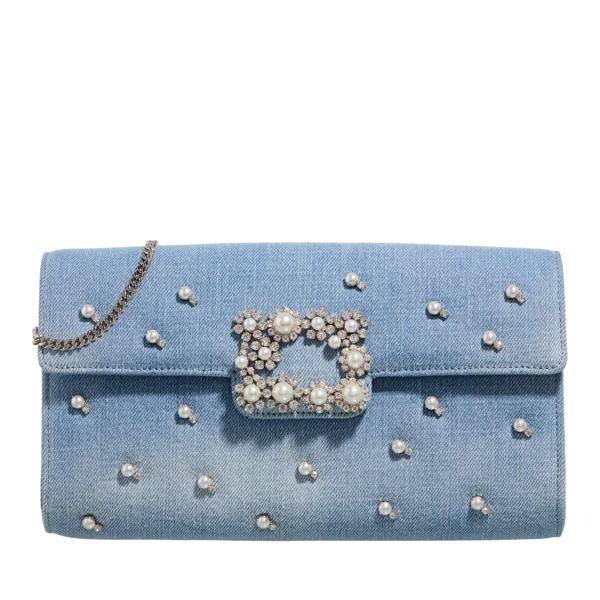 

Сумка flower strass pearl buckle clutch bag Roger Vivier, синий