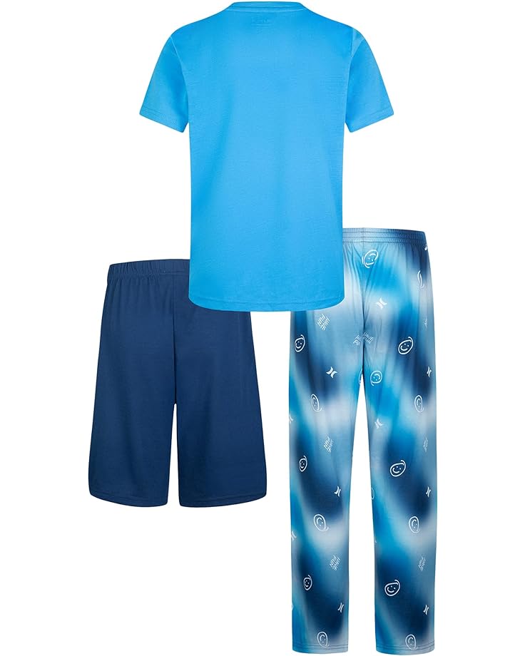 пижамный комплект hurley pajama two piece set черный Пижамный комплект Hurley Pajama Top, Shorts and Pants Three-Piece Set, цвет Blue Lazer