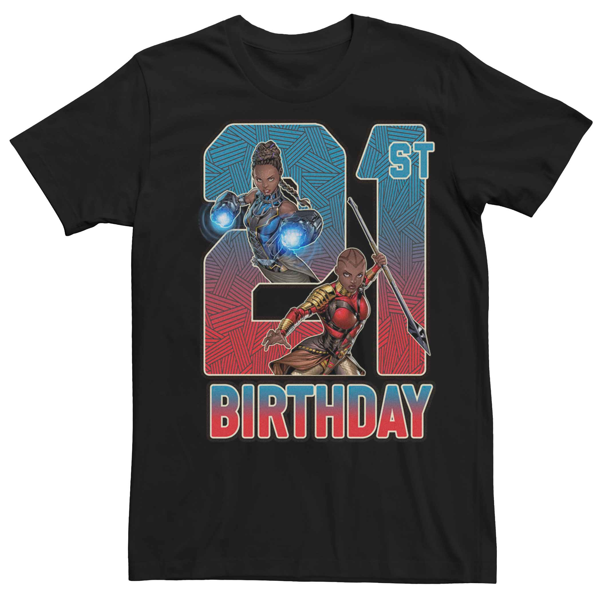 Мужская футболка Marvel Shuri Okoye на 21-й день рождения Licensed Character