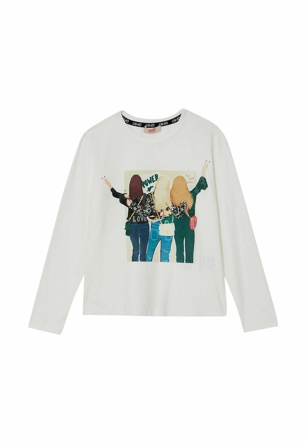 

Футболка с длинным рукавом With Friends Print Liu Jo Kids, цвет white friends