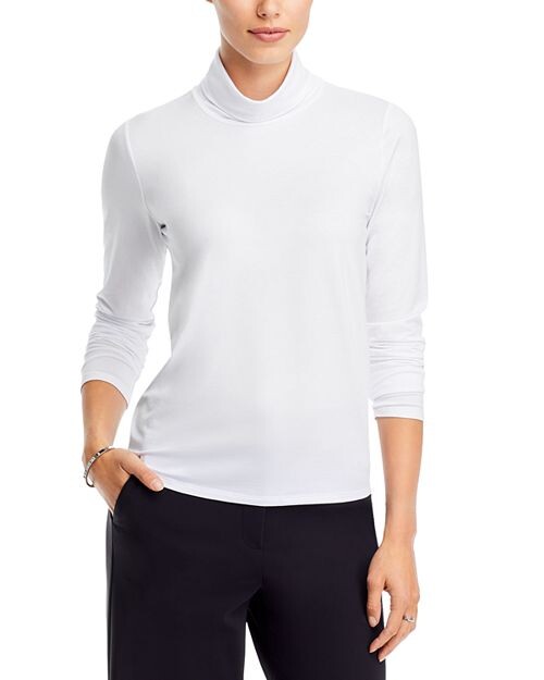 

Топ приталенного кроя с водолазкой Scrunch Eileen Fisher, цвет White