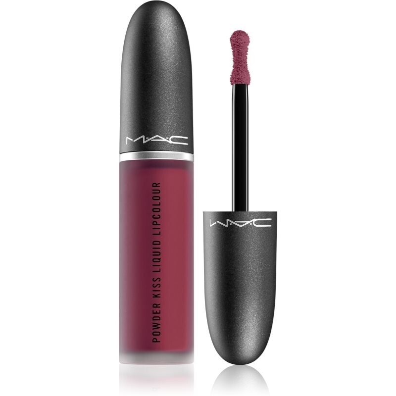 

Mac Cosmetics, Powder Kiss Liquid Lipcolor, матовая жидкая помада, оттенок Burning Love, 5 мл