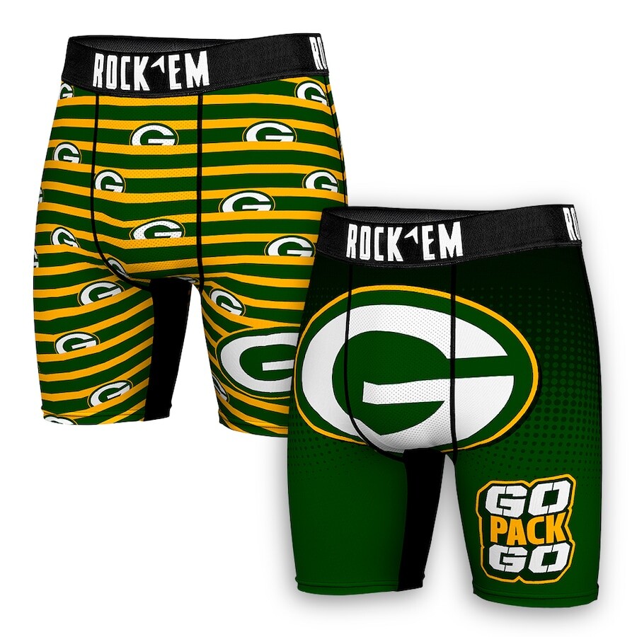 

Боксеры Rock Em Socks Green Bay Packers, зеленый