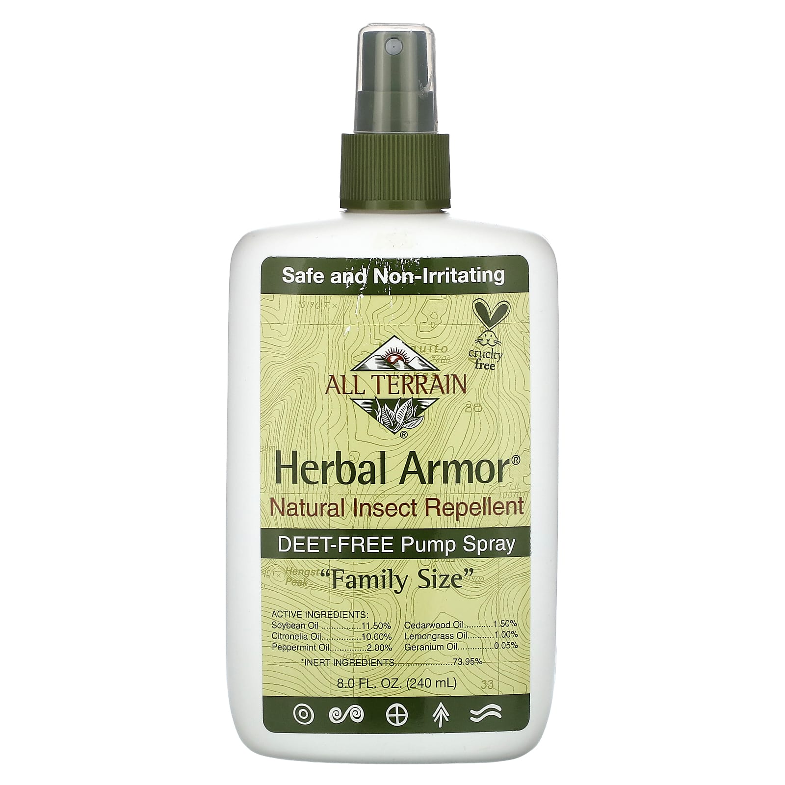 цена All Terrain Herbal Armor Натуральное средство от насекомых без ДЭТА спрей 8,0 жидких унций (240 мл)