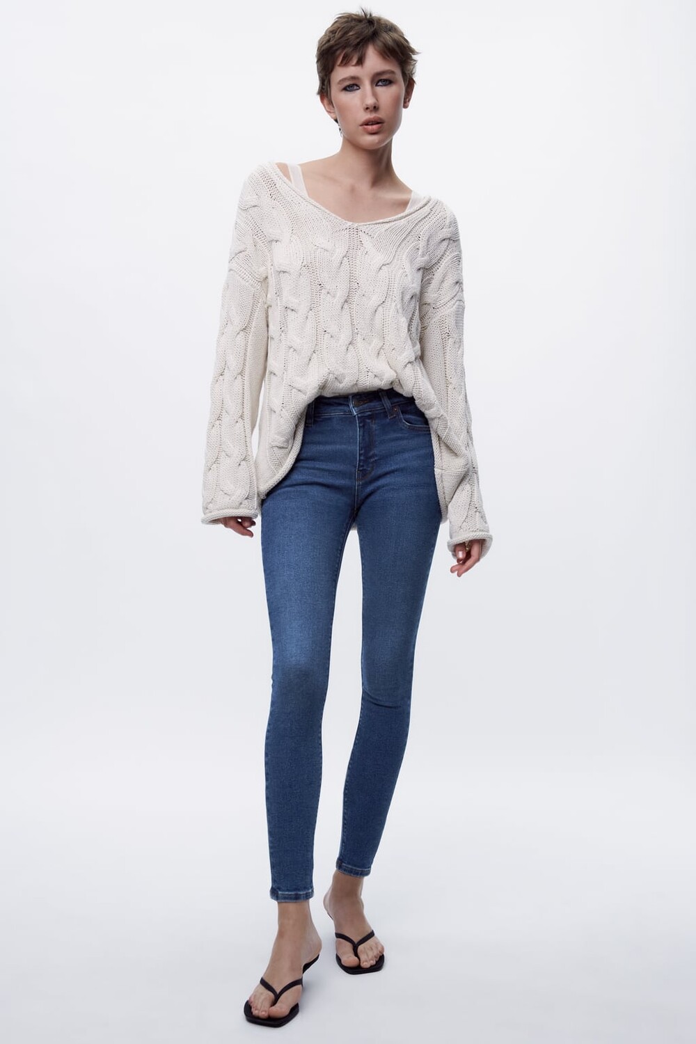 

Джинсы скинни со средней посадкой Zw %E2%80%9880S ZARA, синий