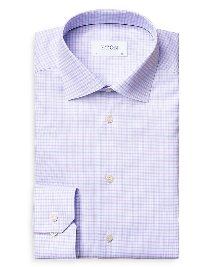 

Рубашка из твила в клетку Contemporary Fit Eton