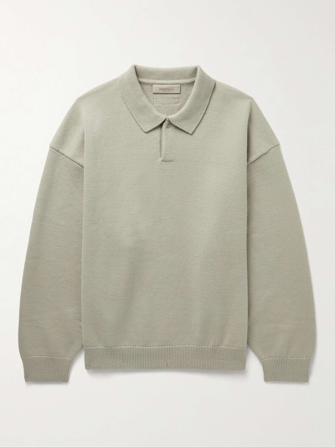 

Вязаный свитер-поло оверсайз FEAR OF GOD ESSENTIALS, серый