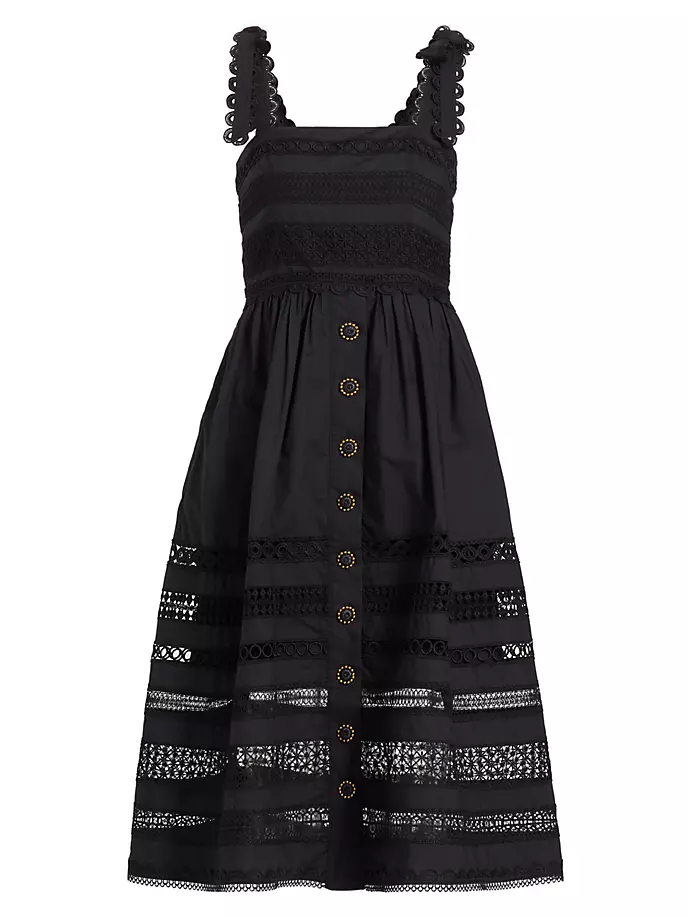 Платье миди в полоску с вышивкой Nidhi Cara Cara, черный cara alambre серьги селена