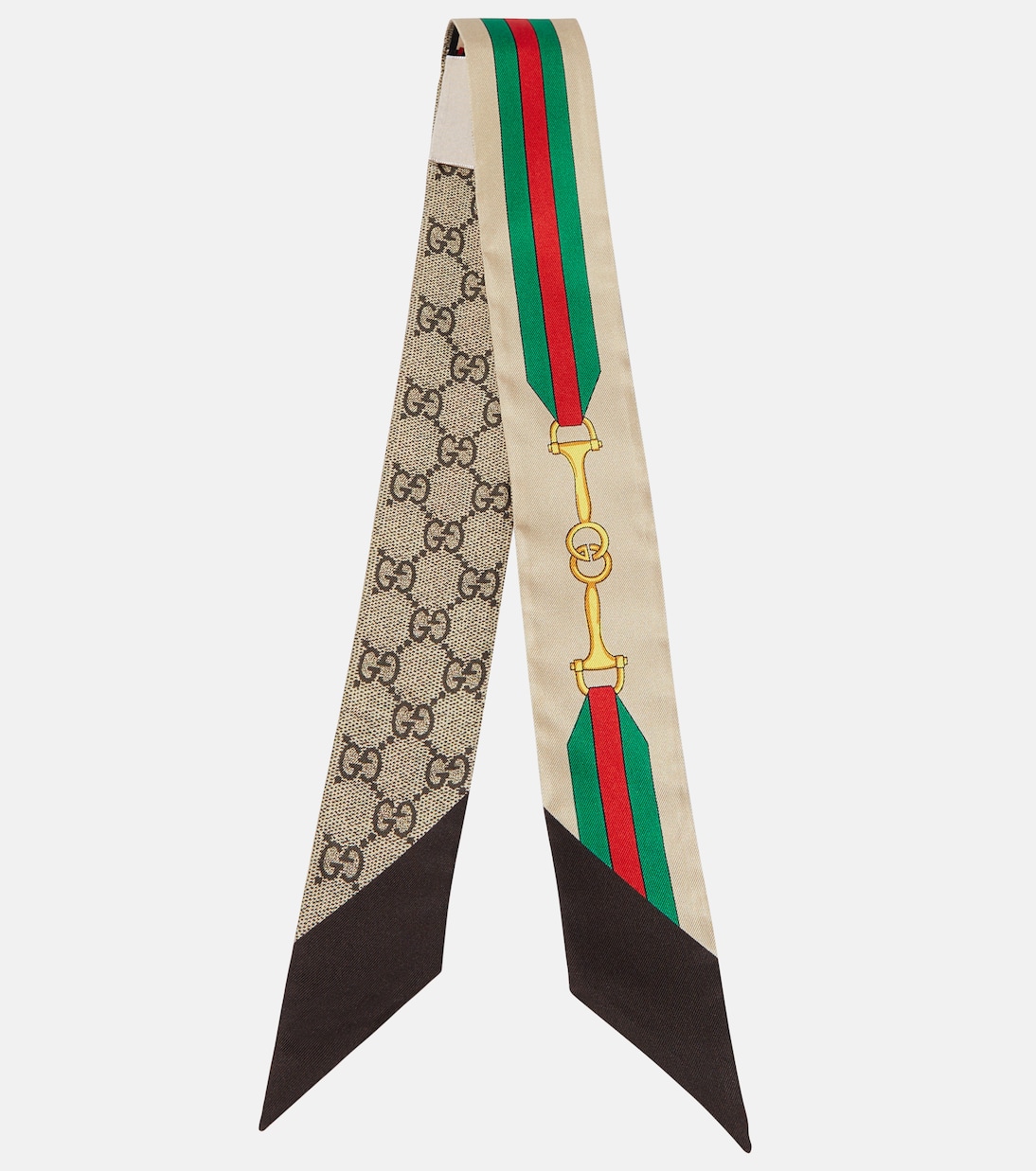 Шелковый шарф с принтом gg Gucci, мультиколор