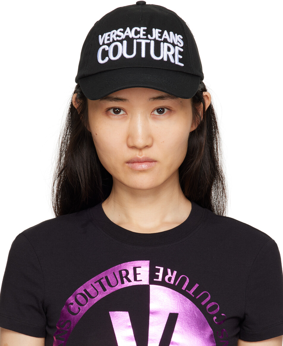

Черная кепка с вышивкой Versace Jeans Couture