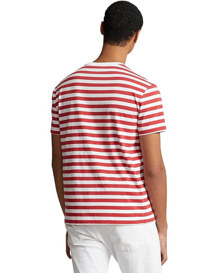 

Футболка Polo Ralph Lauren Classic Fit Striped Jersey Short Sleeve T-Shirt, цвет Post Red/White