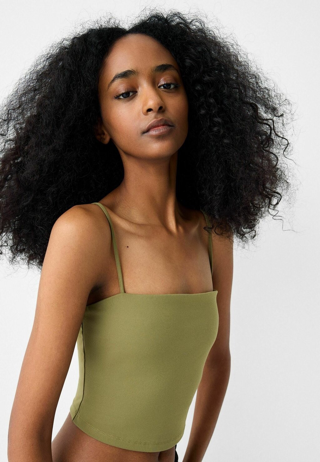 Топ STRAPPY BLEND Bershka, цвет khaki