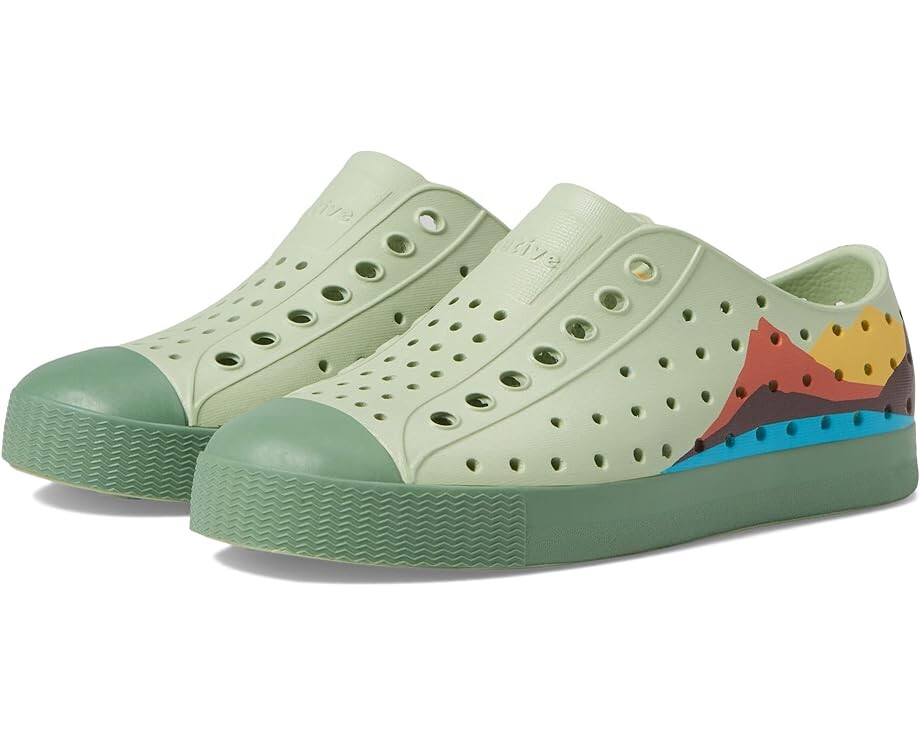 

Кроссовки Native Shoes Jefferson Block, цвет Tea Green/Loch Green/Crater Mountain Block