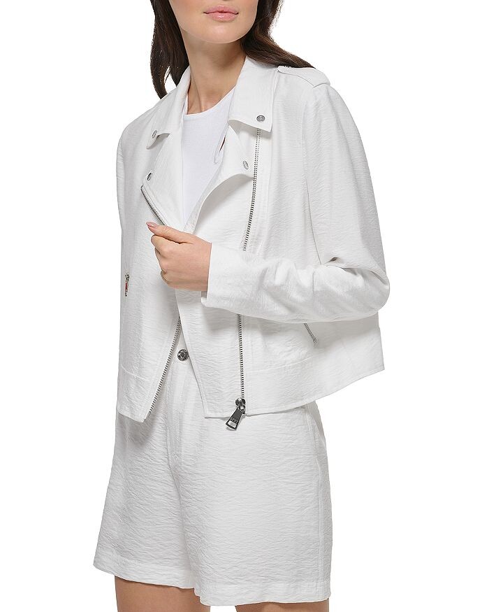 

Мятая байкерская куртка DKNY, Серый