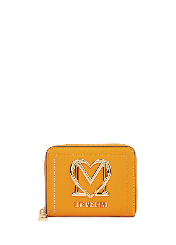 

Женский кошелек с оранжевым логотипом Love Moschino