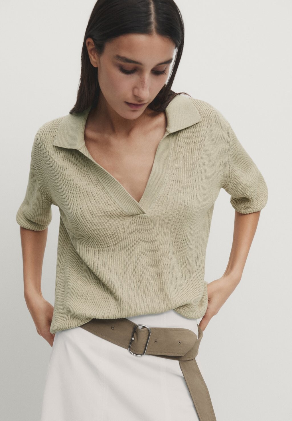 

Рубашка-поло Massimo Dutti, цвет khaki