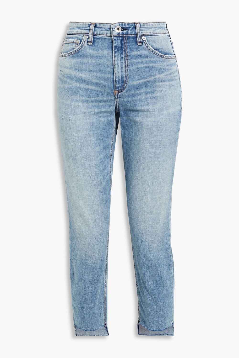 

Укороченные джинсы скинни Nina с высокой посадкой RAG & BONE, синий