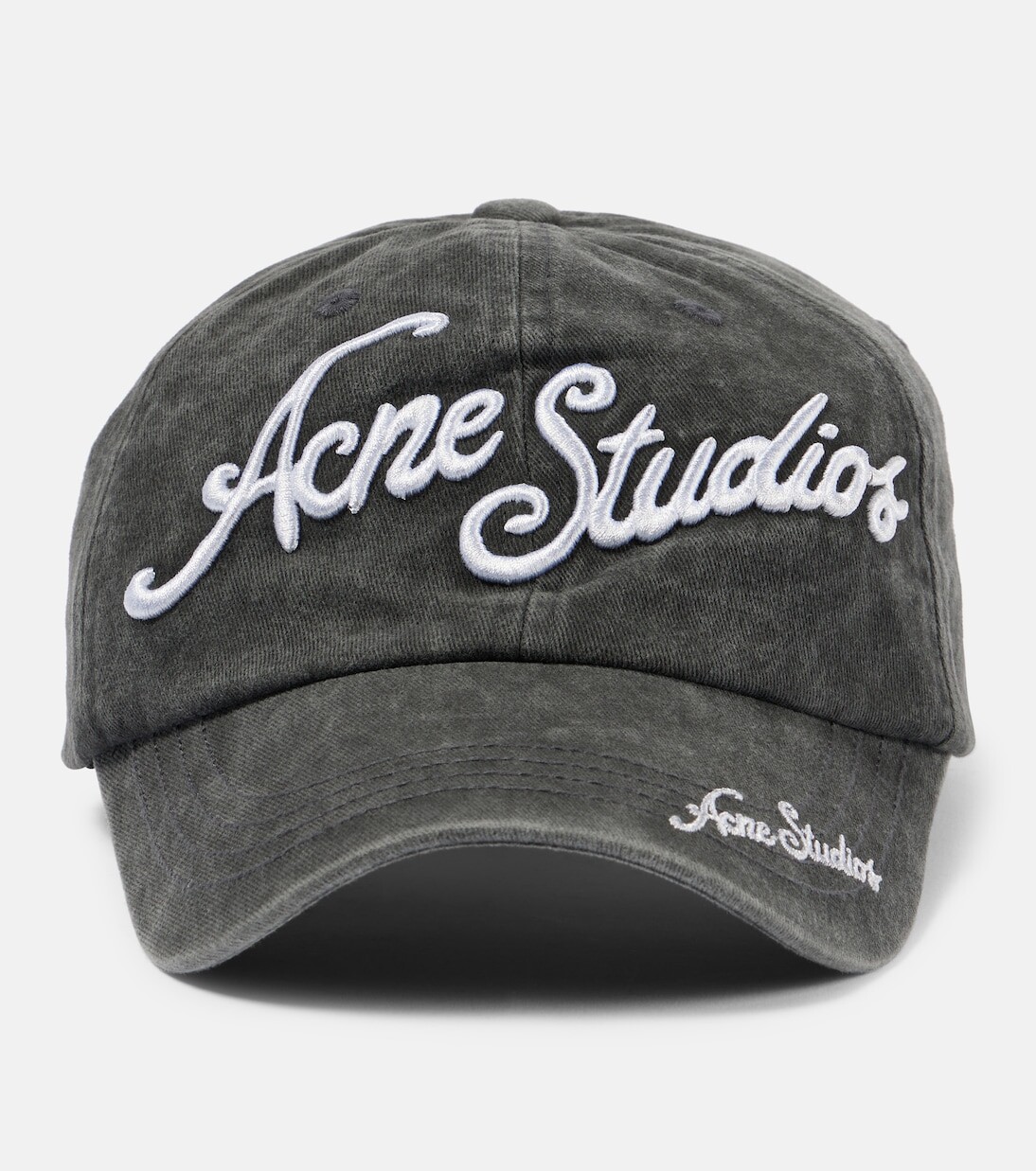 

Хлопковая бейсболка с вышитым логотипом Acne Studios, черный