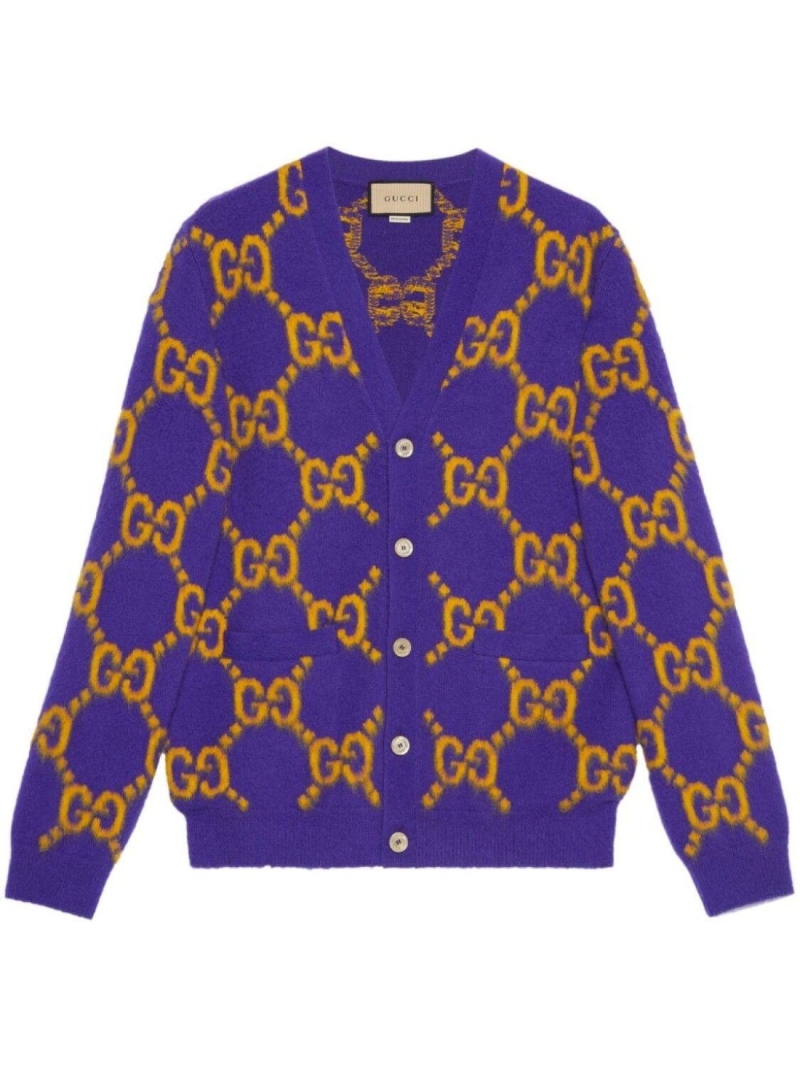 

Gucci шерстяной кардиган с узором GG, фиолетовый